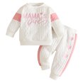 thumbnail image 1 of Mnyotv Toddler Baby Girl Fall Winter Clothes Mama's Girls Graphic Crewneck Long Sleeve Sweatshirts and Pants Size 2-3Y, 1 of 5