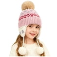 thumbnail image 1 of Mnyotv Toddler Boys Girls Beanie Hat with Ear Flaps Winter Soft Fleece Knitted Cap for Kids, 1 of 5