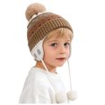 thumbnail image 1 of Mnyotv Toddler Boys Girls Beanie Hat with Ear Flaps Winter Soft Fleece Knitted Cap for Kids, 1 of 5
