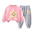 thumbnail image 1 of Mnyotv Toddler Girl Clothes 2 Piece Little Girls Flower Fall Outfits Long Sleeve Sweatshirts Casual Pants Set Size 3-4 Years, 1 of 6