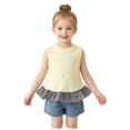 thumbnail image 1 of Mnyotv Toddler Girls Summer Clothes Ruffle Hem Sleeveless Tank Tops with Bowknots Casual Crewneck T Shirts Size 12-24 Months, 1 of 5