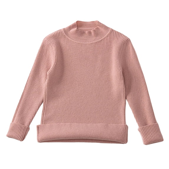 Mnyotv Unisex Kids Knitted Thermal Underwear Sweaters Casual Fall Clothes Long Sleeve Slim Fit Pullover Sweater Size 10-11 Years