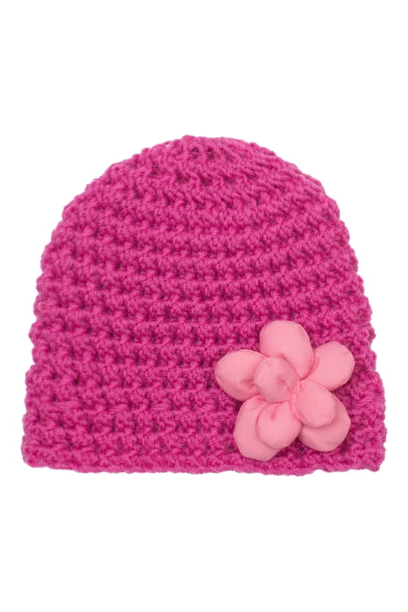 Girls French Thicken Women's Flowers Knitted Woolen Hat Knitted Crochet Beanie Hat with Flower