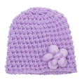 thumbnail image 1 of Mnyycxen Girls French Thicken Women's Flowers Knitted Woolen Hat Knitted Crochet Beanie Hat with Flower, 1 of 2