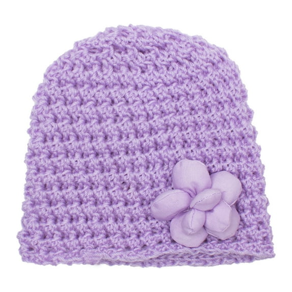 Mnyycxen Girls French Thicken Women's Flowers Knitted Woolen Hat Knitted Crochet Beanie Hat with Flower