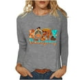 thumbnail image 1 of Mnyycxen Happy Thanksgiving Shirts for Women Turkeys Long Sleeve Tops Crew Neck Pullover Blouse Casual Loose Tunic Tshirt, 1 of 3