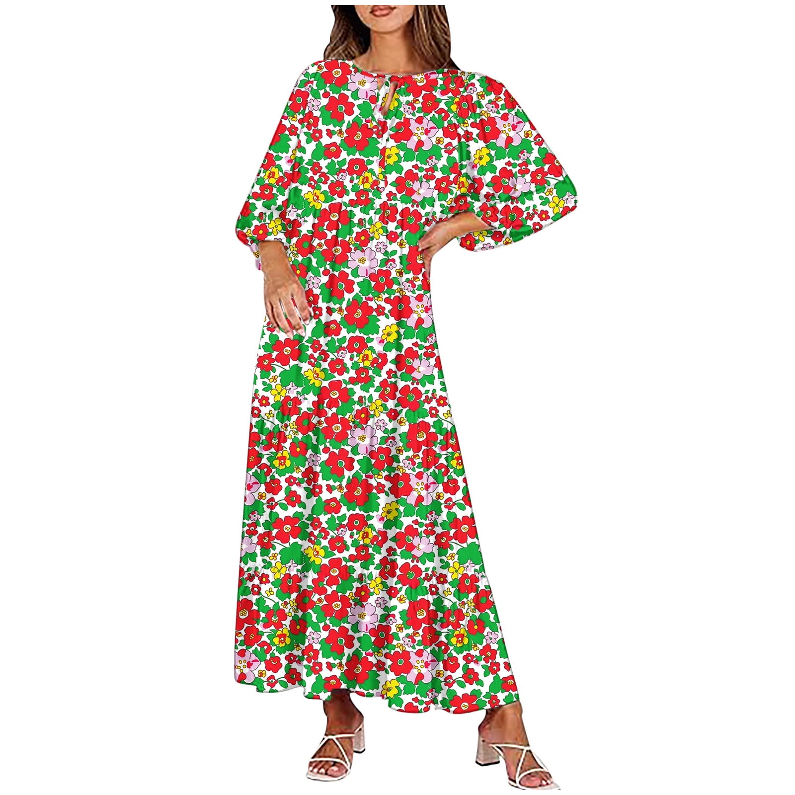 Women's Maxi Dress Boho Floral Beach Long Dresse