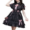 thumbnail image 1 of Mnyycxen Women Sweet Lolita Dress Victorian Long Sleeve Princess Dress Layered Kawaii A-line Dress with Bow, 1 of 4