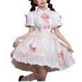 thumbnail image 1 of Mnyycxen Women Sweet Lolita Dress Victorian Long Sleeve Princess Dress Layered Kawaii A-line Dress with Bow, 1 of 3