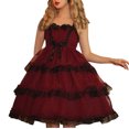 thumbnail image 1 of Mnyycxen Women Sweet Lolita Dress Victorian Long Sleeve Princess Dress Layered Kawaii A-line Dress with Bow, 1 of 2