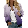 thumbnail image 1 of Mnyycxen Women Trendy Bomber Jackets Floral Print Long Sleeve Lightweight Thin Top Zip up Casual Jacket with Pockets, 1 of 1