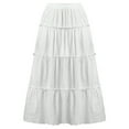 thumbnail image 1 of Mnyycxen Women's Lace Embroidery Eyelet Skirts High Elastic Waisted Tiered A-Line Maxi Skirt Flowy Swing Boho Skirts, 1 of 4