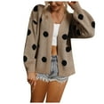 thumbnail image 1 of Mnyycxen Women's Open Front Cardigan Sweater Chunky Long Sleeve Polka Dot Sweater Coats Ribbed Knit Causel Outwear, 1 of 7