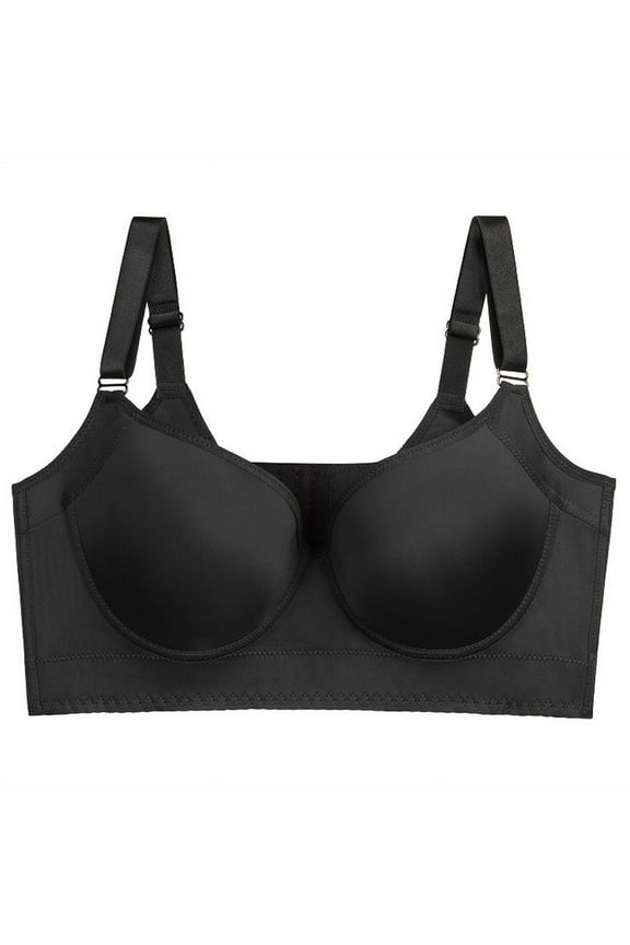 Women's Push Up Bra Full-Coverage Adjustable Shoulder Strap Underwire Bra High Support Hide Back Fat Bra