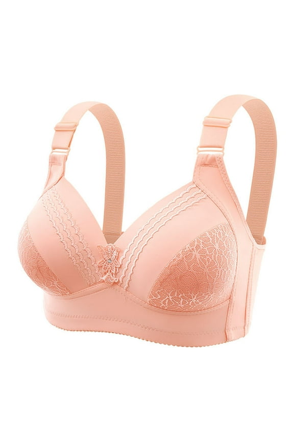 Women's Push Up Wireless Bra Jacquard Full Coverage Bras Lift & Support Comfort Hide Side Fat Bra
