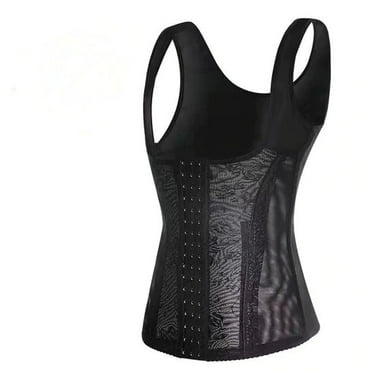 Mnyycxen Womens' Waist Trainer Vest Postpartum Workout Sweat Breathable Shapewear Lace Compression Underbust Shapewear Top