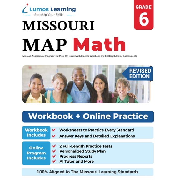 Mo Map by Lumos Learning Missouri Assessment Program Test Prep: 6th Grade Math Practice Workbook and Full-length Online Assessments: MAP Study Gu, Book 7, (Paperback)