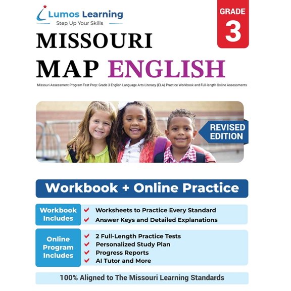 Mo Map by Lumos Learning Missouri Assessment Program Test Prep: Grade 3 English Language Arts Literacy (ELA) Practice Workbook and Full-length On, Book 2, (Paperback)