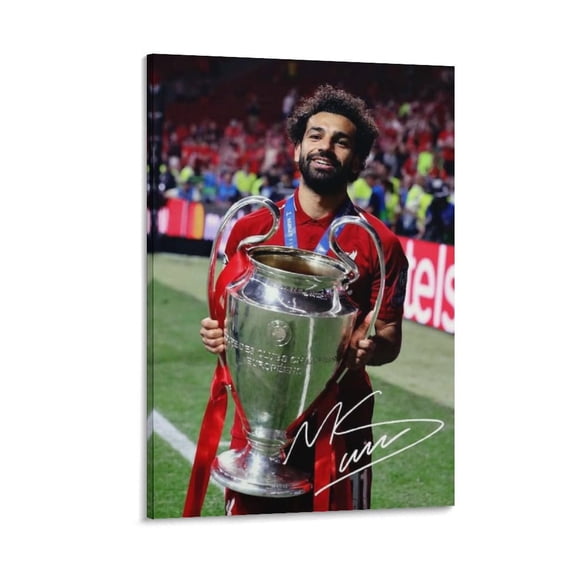 Mo Salah Signed Poster Wall Art Picture Painting Poster Canvas Print Posters Artworks Bedroom Living Room Decor 12x18inch(30x45cm)
