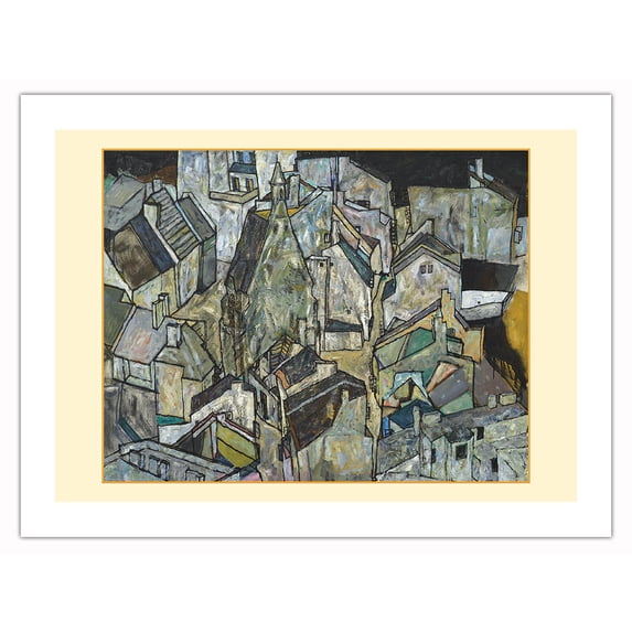 Mödling II - From an Original Color Painting by Egon Schiele c.1918 - Bamboo Fine Art 290gsm Paper Print (Unframed) 18x24in