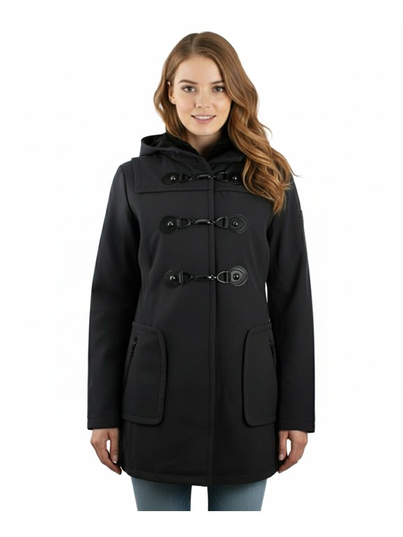 Soft-Shell Toggle Hooded Coat