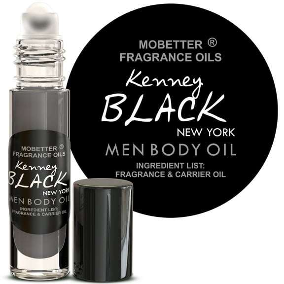 MOBETTER FRAGRANCE OILS' Impression of Black For Men Fragrance Body Oil 1/3 oz roll on Glass Bottle, Travel Size, Long Lasting, Top notes are Mandarin Orange, Water Mint, Ginger and Basil