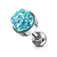 thumbnail image 1 of MoBody 16G Synthetic Druzy Stone Tragus Earring Surgical Steel Cartilage Barbell Helix Piercing Stud (1.2mm) (Green), 1 of 3