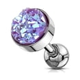thumbnail image 1 of MoBody 16G Synthetic Druzy Stone Tragus Earring Surgical Steel Cartilage Barbell Helix Piercing Stud (1.2mm) (Purple), 1 of 3