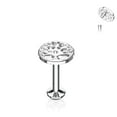 thumbnail image 1 of MoBody 16G Tree Life Labret Piercing Surgical Steel Internally Threaded Monroe Lip Ring Helix Earring (6mm (1/4") Silver-Tone), 1 of 2