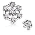 thumbnail image 1 of MoBody 7 CZ Hexagonal Top Surgical Steel Internally Threaded Dermal Anchor Body Piercing Top 14G (Silver-Tone), 1 of 5