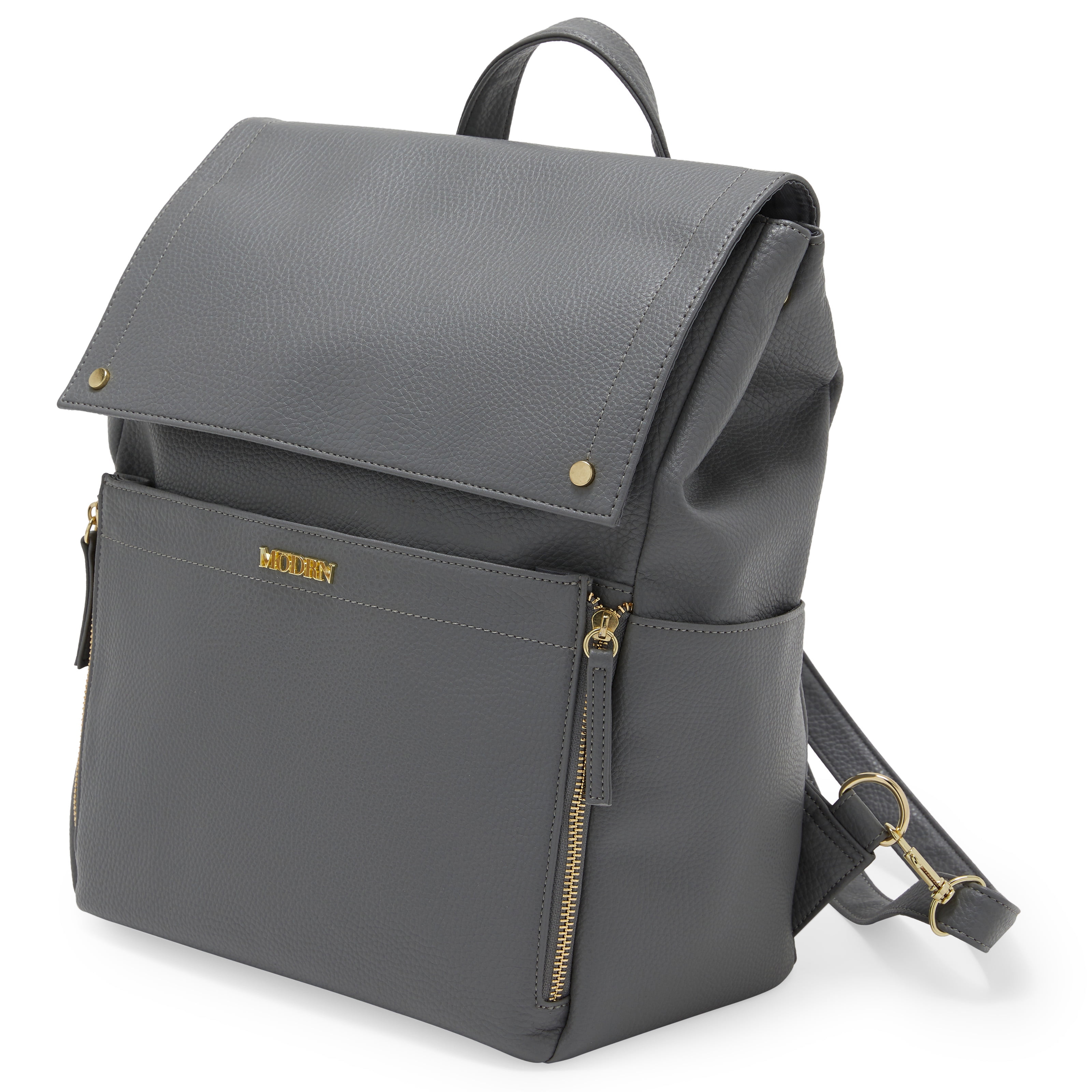 MoDRN Charli Diaper Bag in Gray, Convertible Backpack with Adjustable Straps