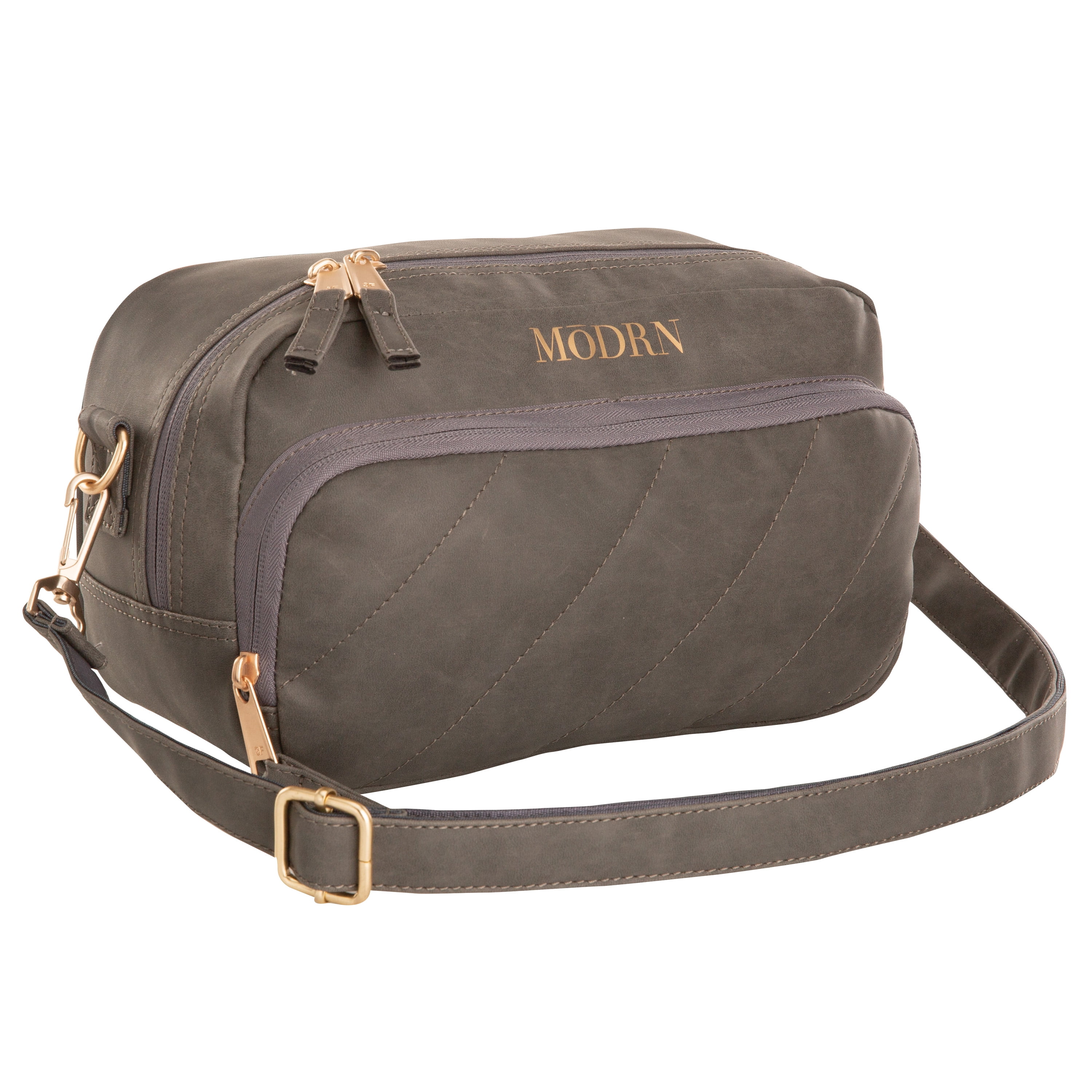 【mnem】Marke Washed Big Crossbag MoDRN Emma Lets Go Crossbody, Unisex, Gray Handbag, 6.89 in