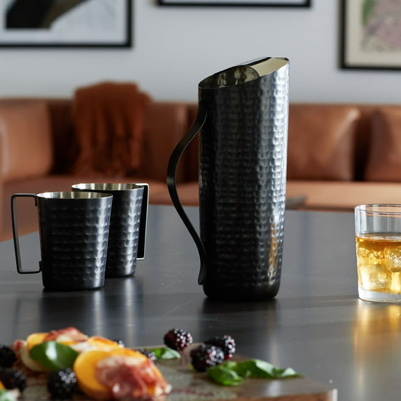 MoDRN Industrial Asymmetrical Hammered Water Pitcher
