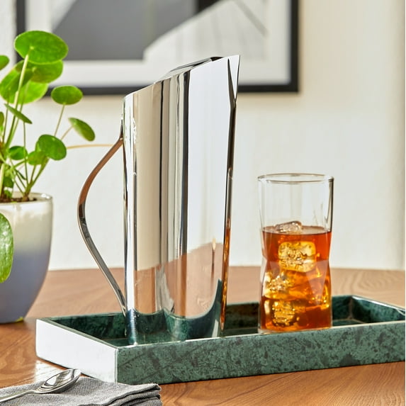 MoDRN Industrial Stainless Steel Asymmetrical Mirrored Water Pitcher