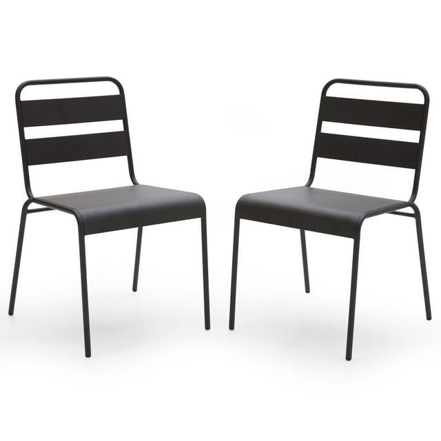 MoDRN Metal Stacking Dining Chairs, Set of 2