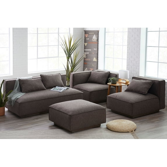 MoDRN Naturals Wheaton Modular Sofa, Brown