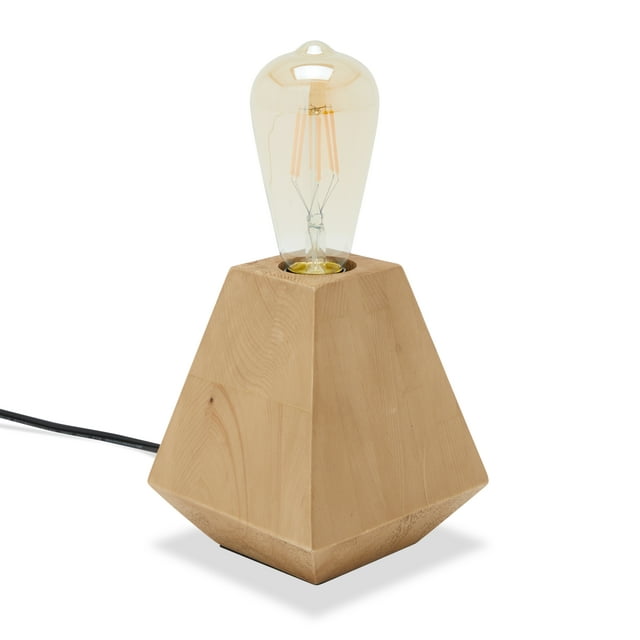 MoDRN Naturals Wood Uplamp with Edison Style LED Bulb for Bedroom