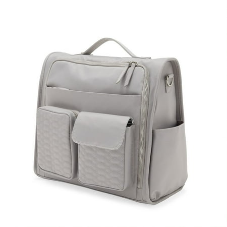 MoDRN Nylon Convertible Diaper Bag Backpack, Gray