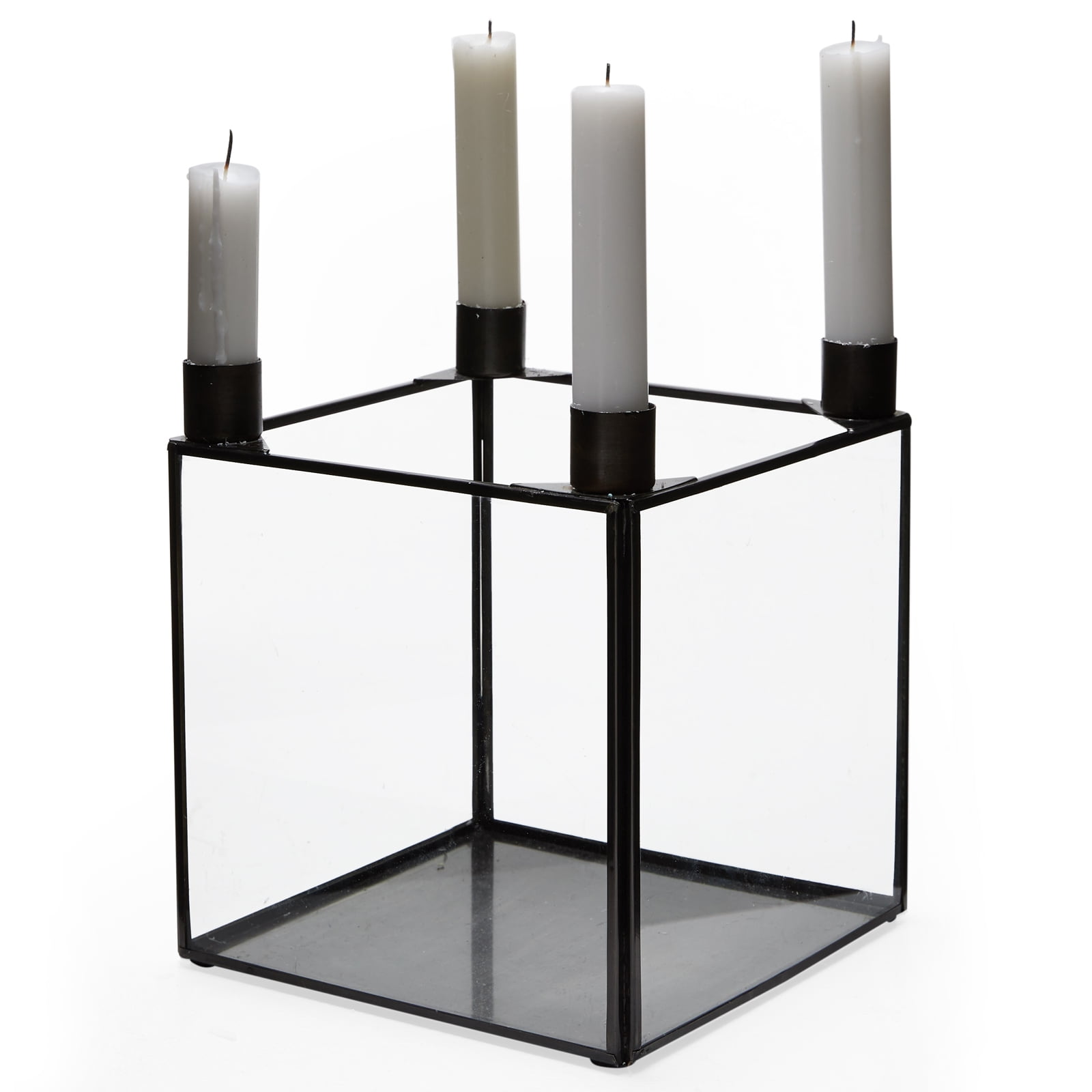 MoDRN Scandinavian Glass Square Candle Holder