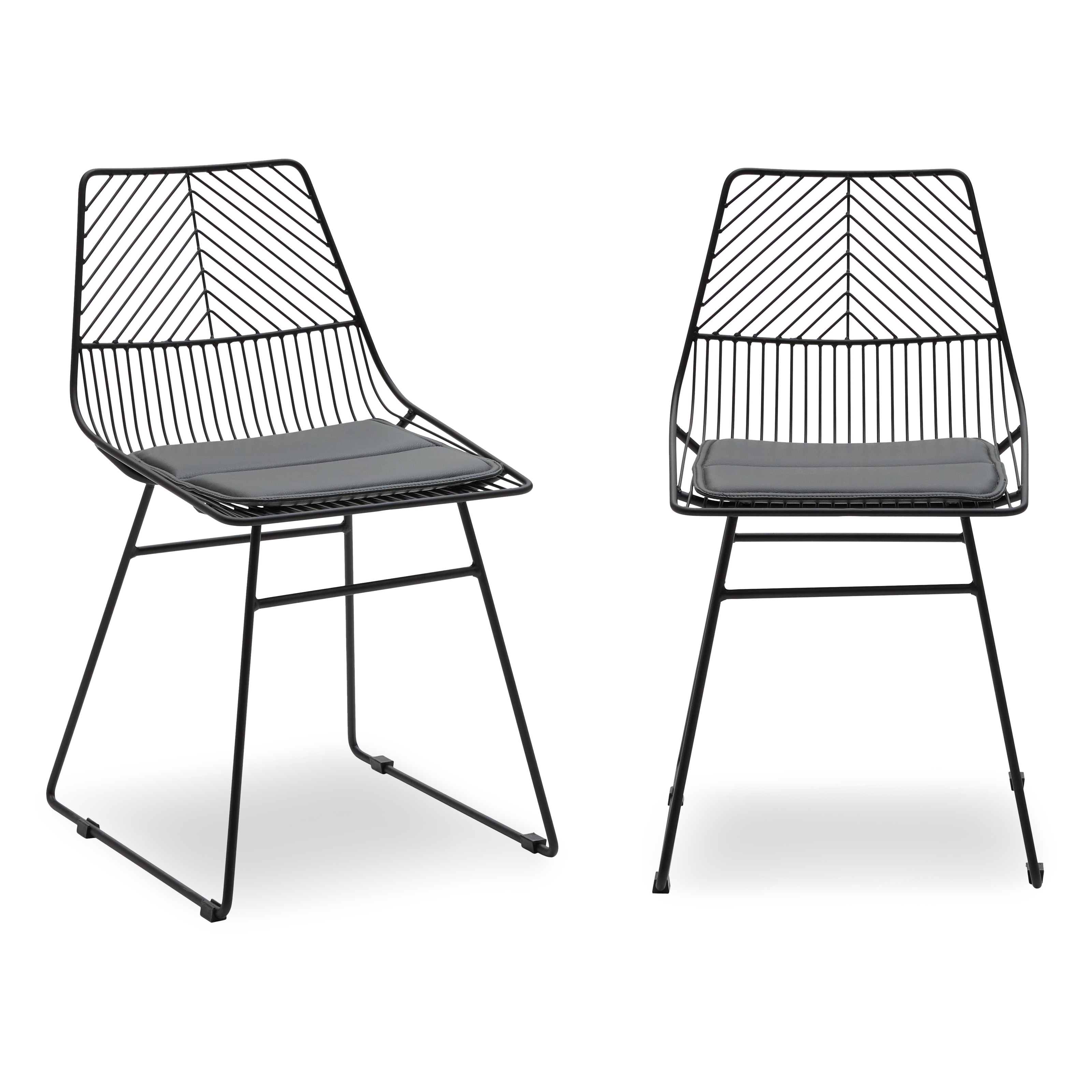 MoDRN Scandinavian Metal Dining Chair with Cushion, Set of 2 - image 1 of 13
