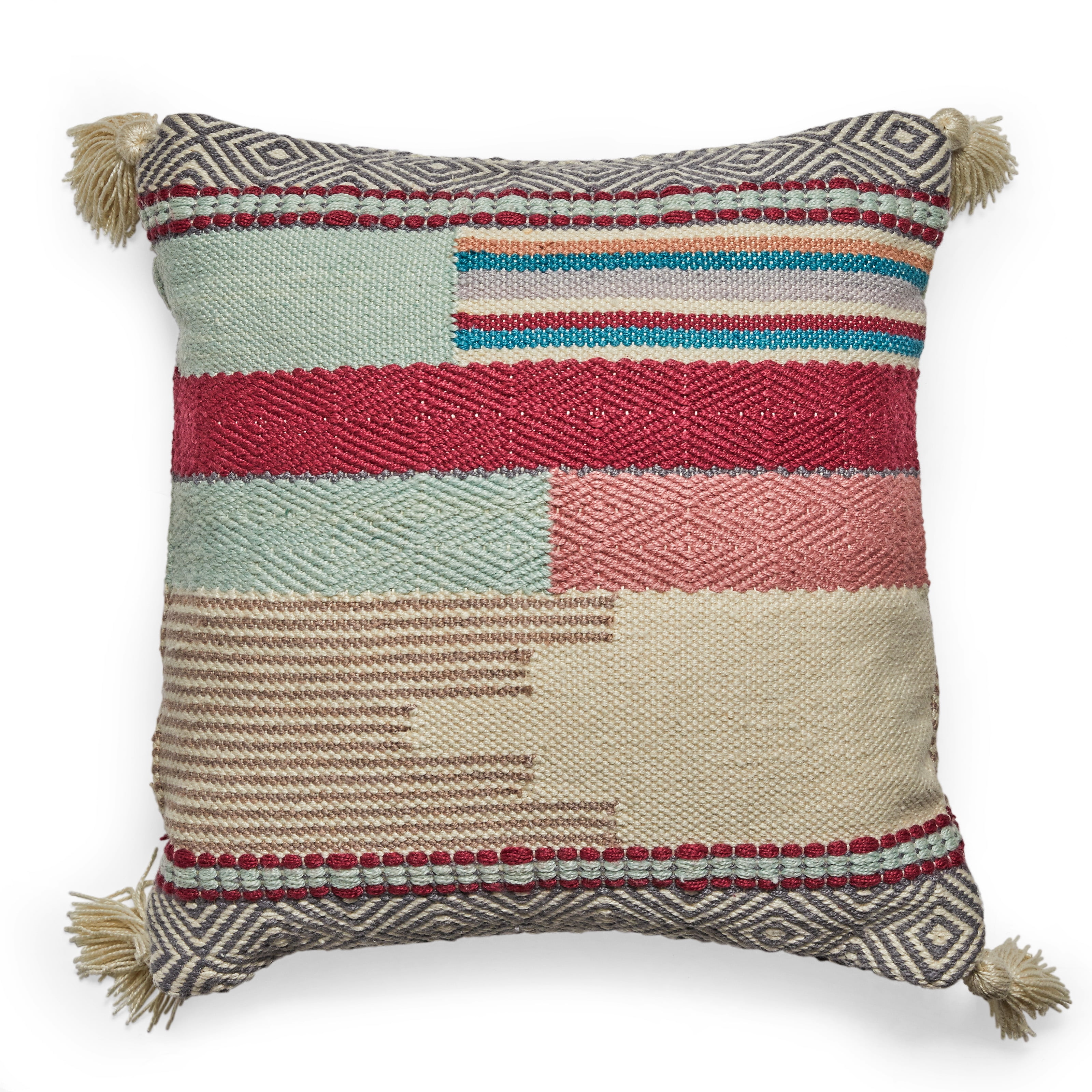 MoDRN Textured Outdoor Throw Pillow, Pink Tonal