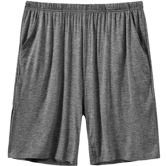 MoFiz Men's Solid Bamboo Pajama Shorts with Pockets Loungewear for Men