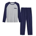 thumbnail image 1 of MoFiz Men's Bamboo Pajamas Set Long Sleeve Crew-Neck Top and Pants with Pockets Loungewear 2-Piece for Men, 1 of 7