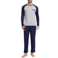 thumbnail image 1 of MoFiz Men's Bamboo Pajamas Set Long Sleeve Crew-Neck Top and Pants with Pockets Loungewear 2-Piece for Men, 1 of 7