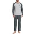 thumbnail image 1 of MoFiz Men's Bamboo Pajamas Set Long Sleeve Crew-Neck Top and Pants with Pockets Loungewear 2-Piece for Men, 1 of 7