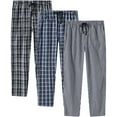 thumbnail image 1 of MoFiz Men's Plaid Print Woven Pajama Pants Cotton Loungewear Sleep Bottoms 3PACK, 1 of 8