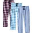 thumbnail image 1 of MoFiz Men's Plaid Print Woven Pajama Pants Cotton Lounge Sleepwear 3PACK, 1 of 5