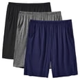 thumbnail image 1 of MoFiz Men's Bamboo Rayon Pajama Shorts with Pockets Loungewear 3-Pack for Men, 1 of 9