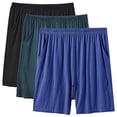 thumbnail image 1 of MoFiz Men's Bamboo Rayon Pajama Shorts with Pockets Loungewear 3-Pack for Men, 1 of 9