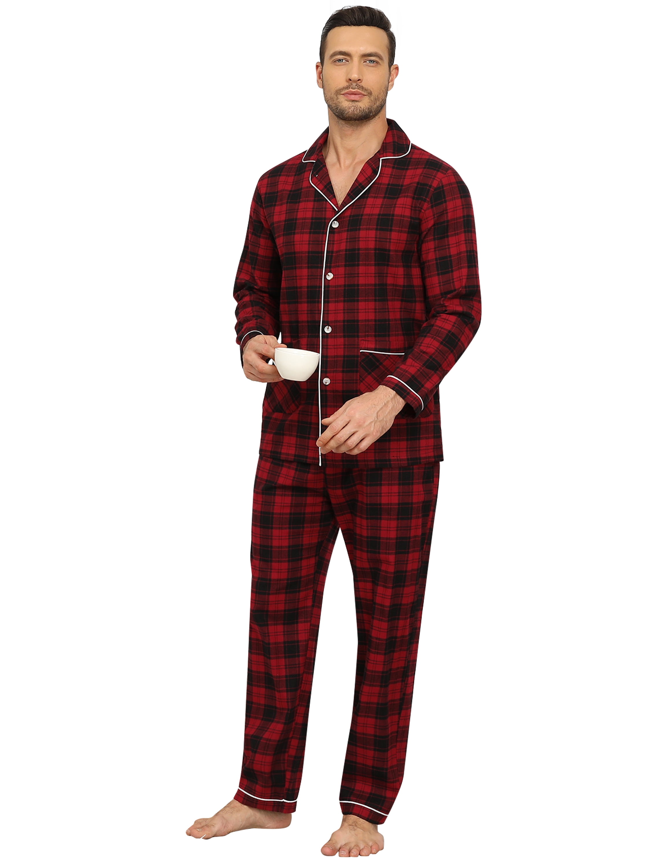 Short Pyjama Homme Coton à Carreaux – Léger, Respirant Avec Poches & Cordon – Vêtement De Maison Confortable MoFiz